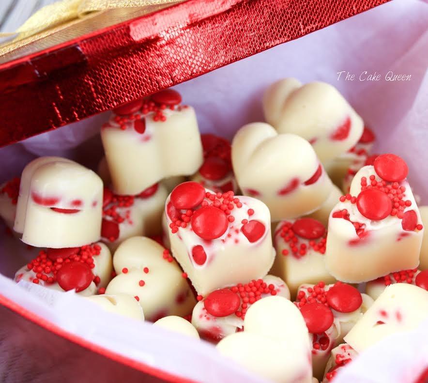 Bombones de chocolate blanco y minilacasitos