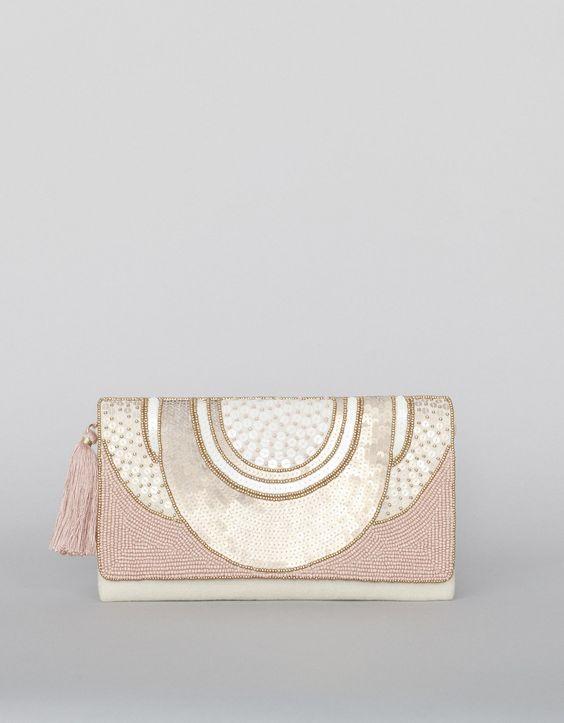 Sobre solapa paillettes BLANCO 19,99€