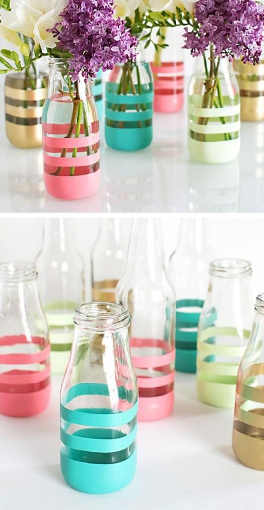 Como decorar botellas de cristal 