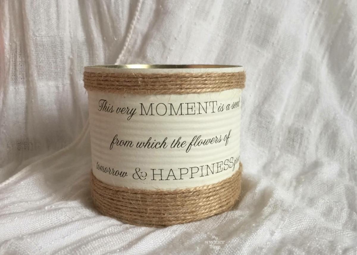 Como hacer un florero rústico con materiales que tenemos por casa, con una poco de cuerda y decoupage