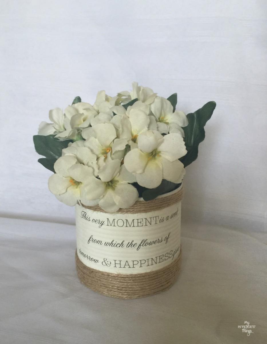 Como hacer un florero rústico con materiales que tenemos por casa, con una poco de cuerda y decoupage