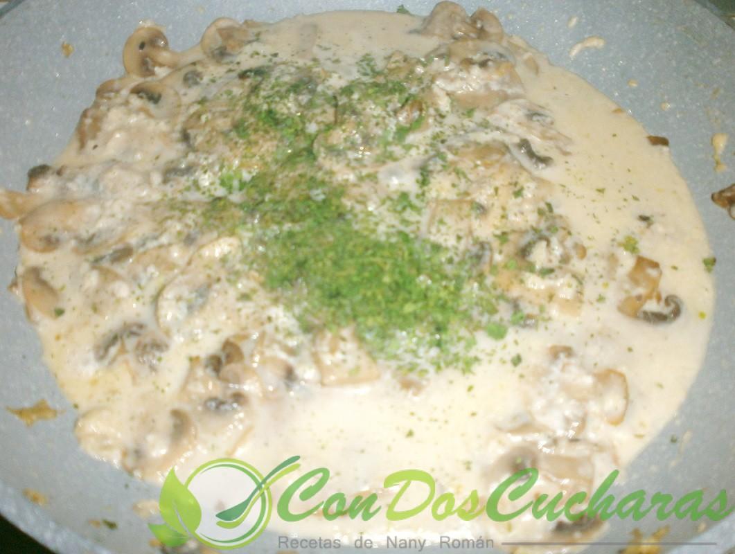 Presa iberica al horno con champiñones