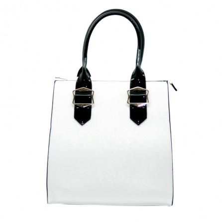 bolso de mano blanco top queens www.decharcoencharco.com