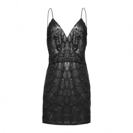 vestido-corto-con-escote-en-v-y-pailletes-de-top-queens www.decharcoencharco.com