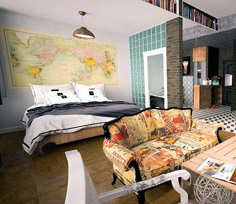 ambientes habitacion con murete