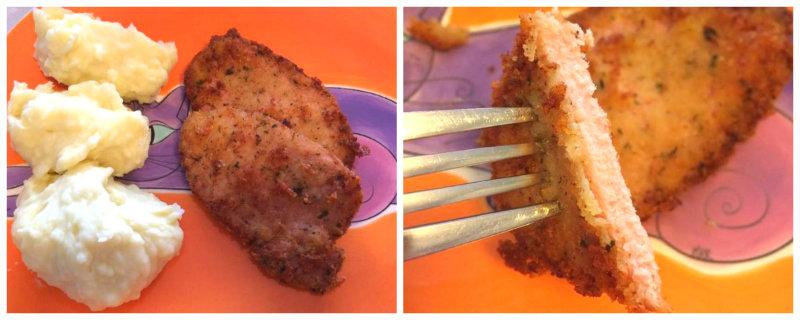 Disfrutando de los empanados con parmesano