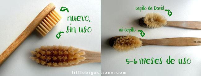 cepillo con uso sin uso