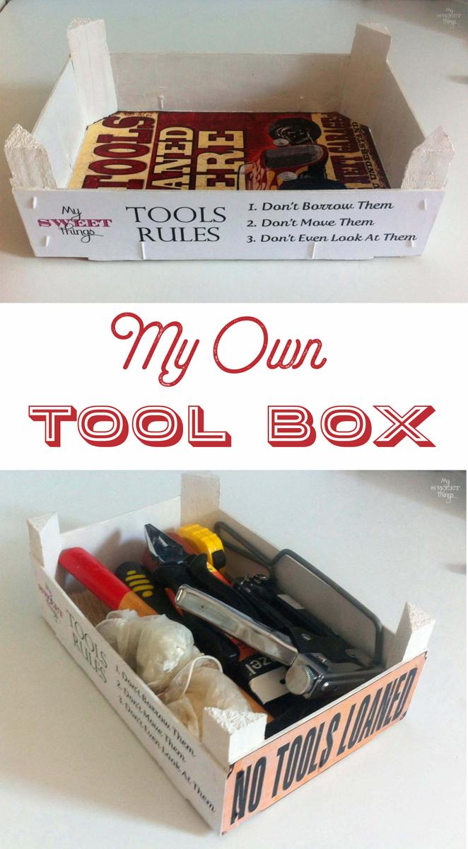 Como convertir una caja de fresas en una caja de herramientas | Via www.sweethings.net