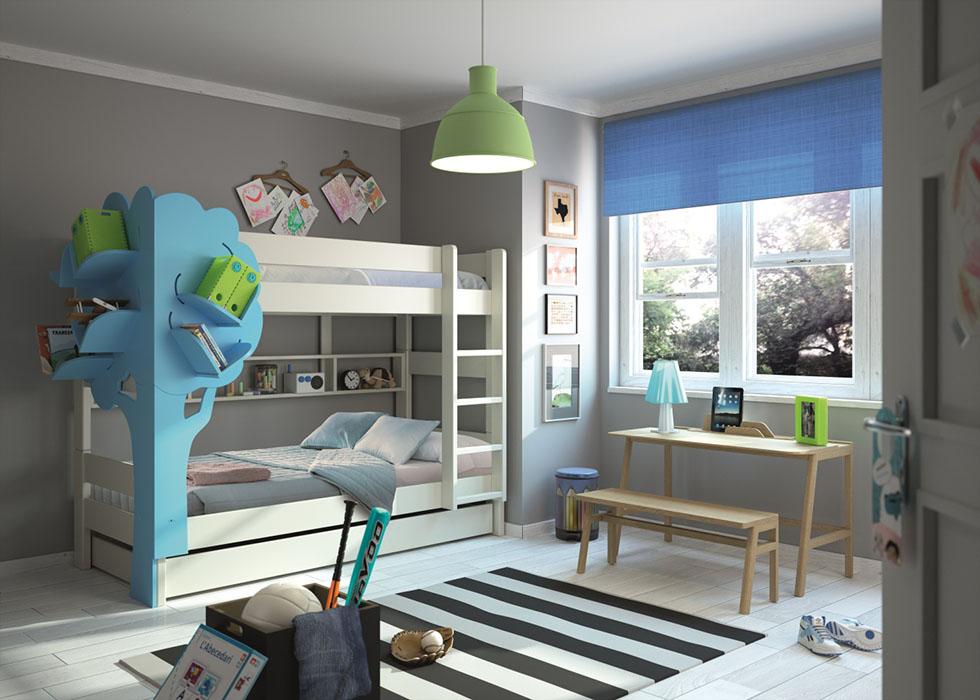 literas para dormitorios infantiles design 55 gris y azul