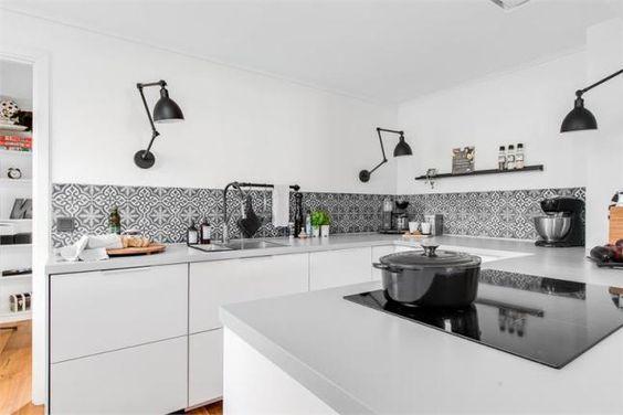 Flexos en la Cocina blanca y negra