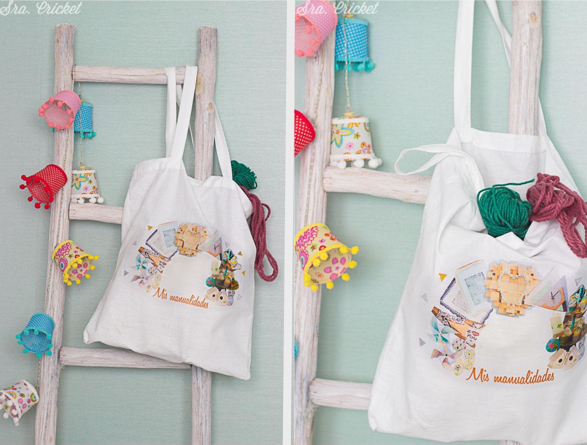 tote bag con collage photo transfer