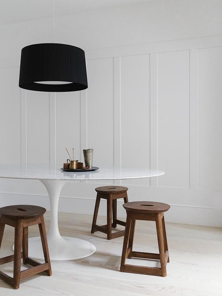 Dining room with vintage stools
