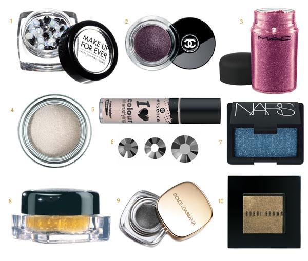 Productos maquillaje de purpurina