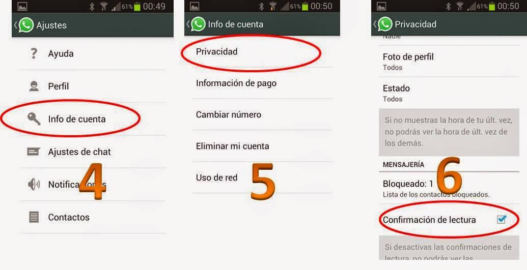 Desactivar Doble Check Azul Whatsapp