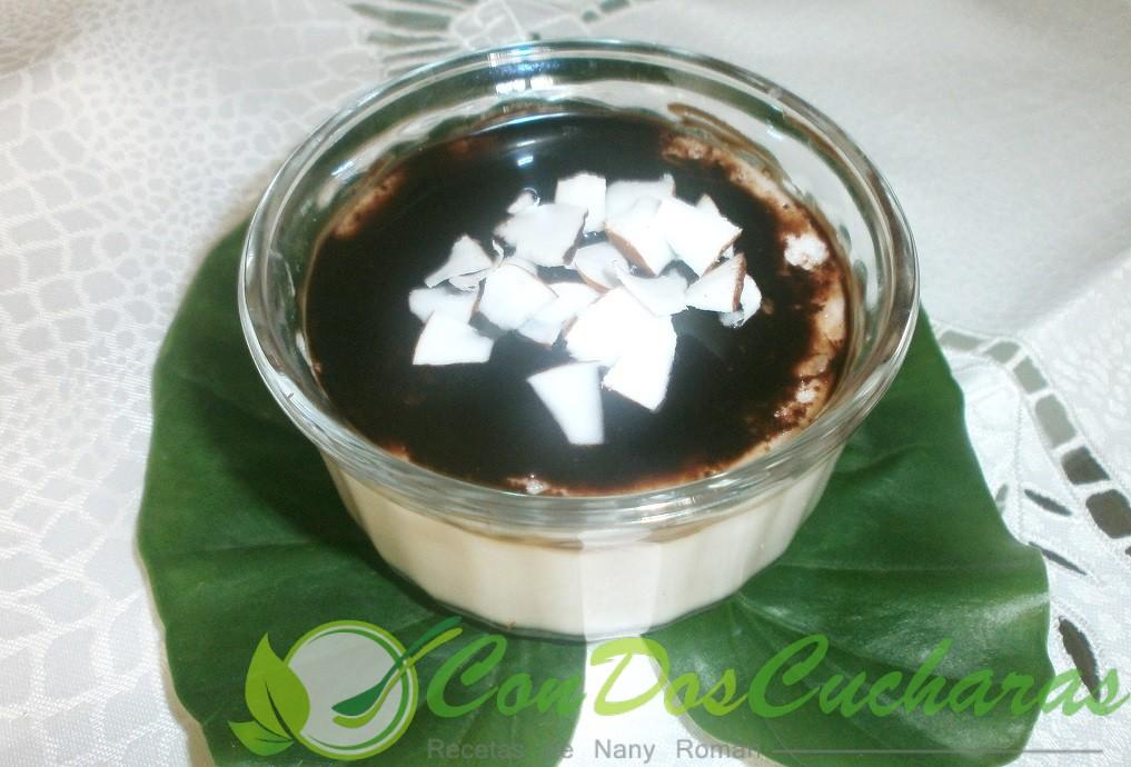 Cuajada de coco y chocolate