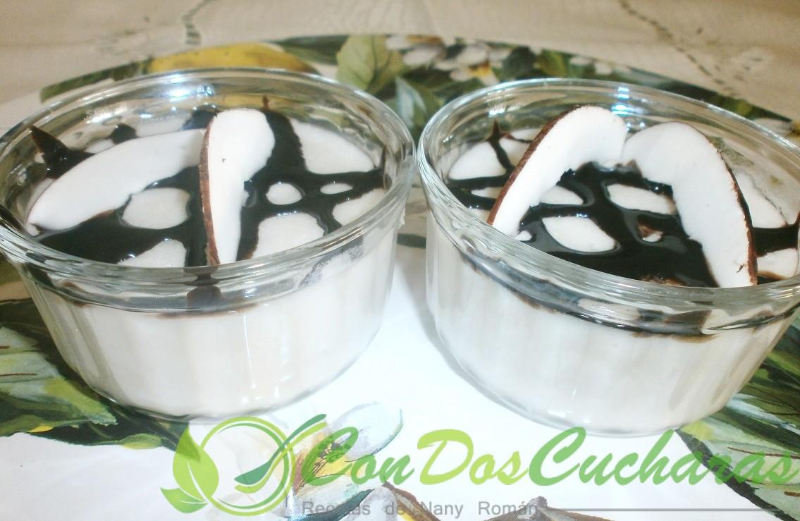 Cuajada de coco y chocolate