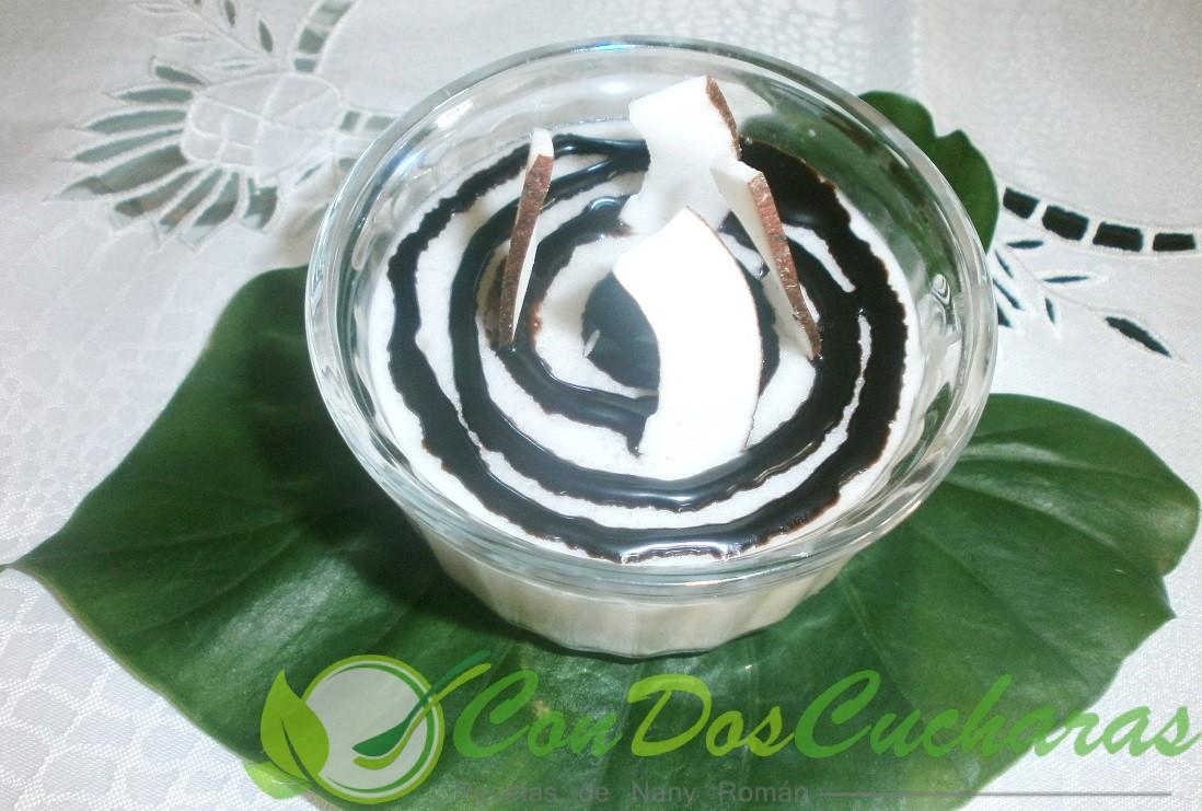 Cuajada de coco y chocolate