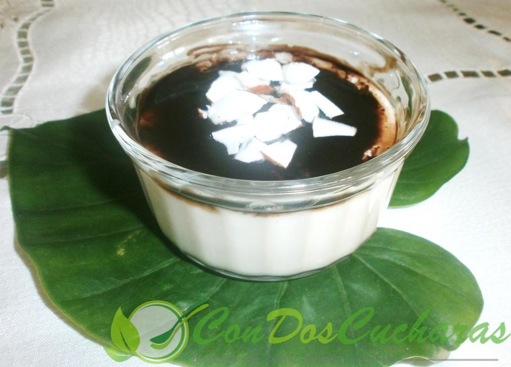 Cuajada de coco y chocolate