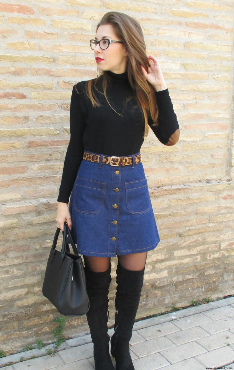 4 Outfit capa gris + DIY falda con botones