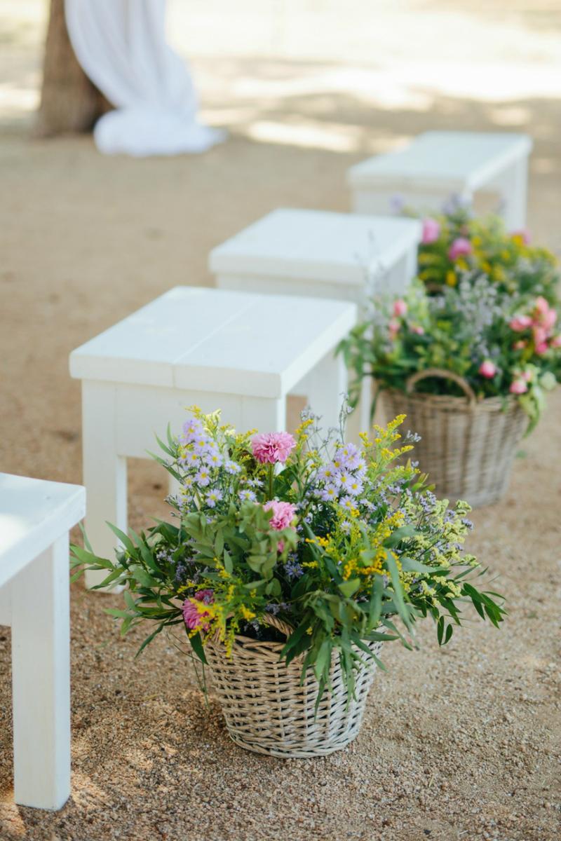 Decoración para una boda al aire libre