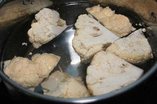 hervir la coliflor