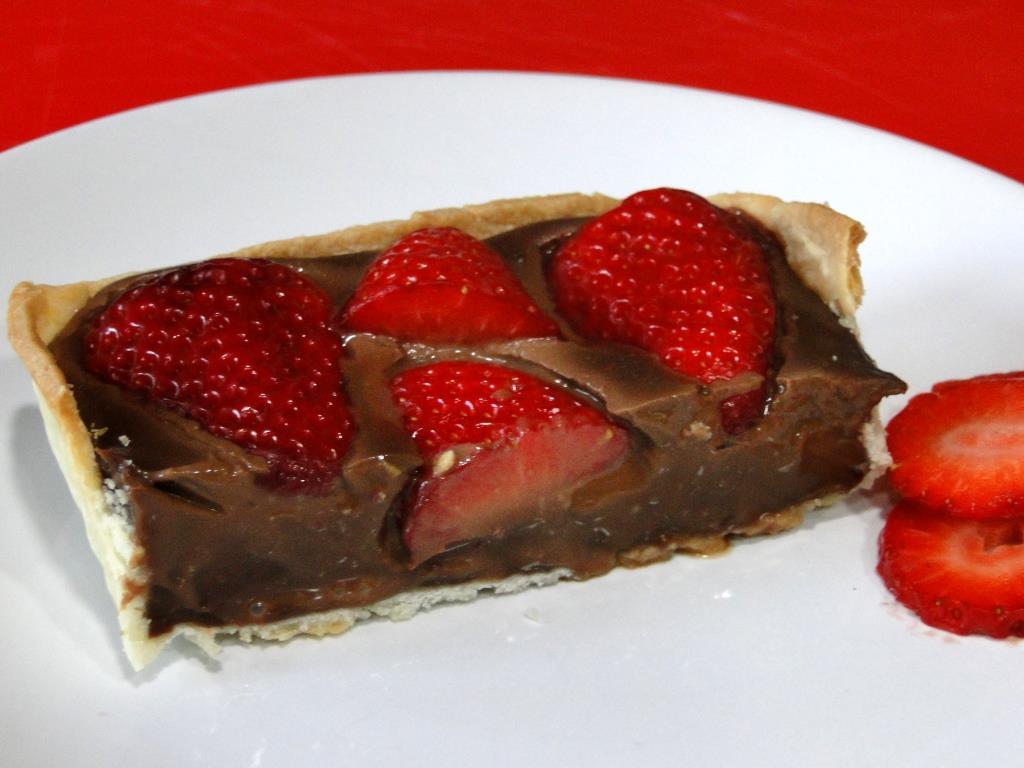 tarta de chocolate y fresas sin azúcar- sección