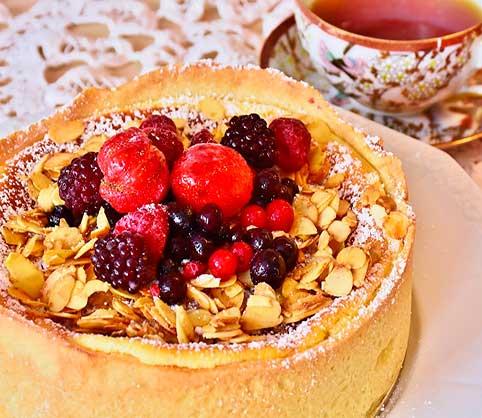 Tarta de queso con almendras