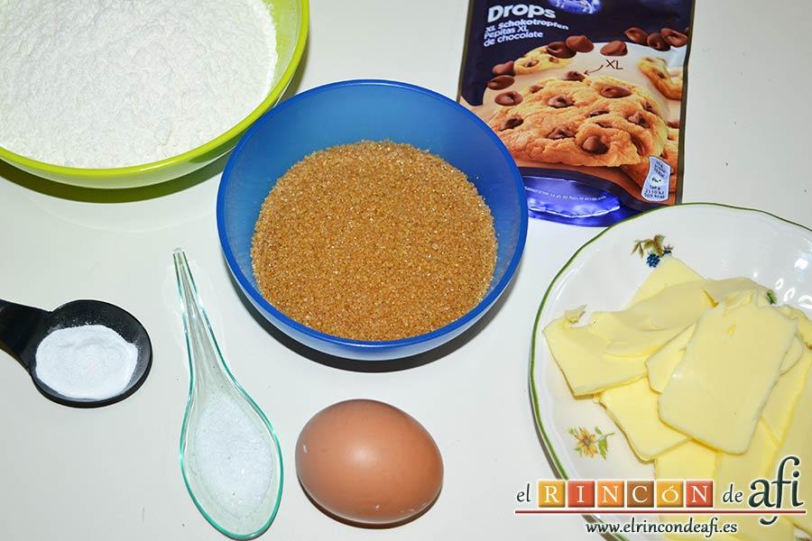 Brookies, preparar los ingredientes para la masa de cookies