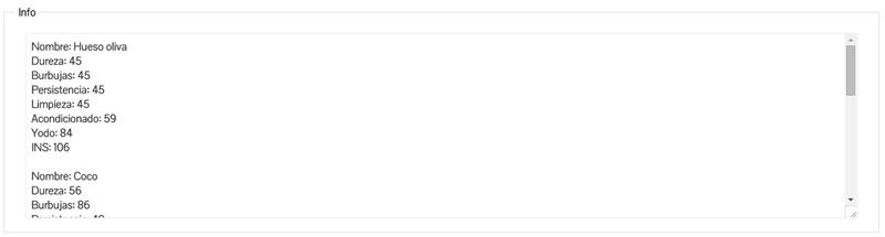 casilla informacion de las grasas