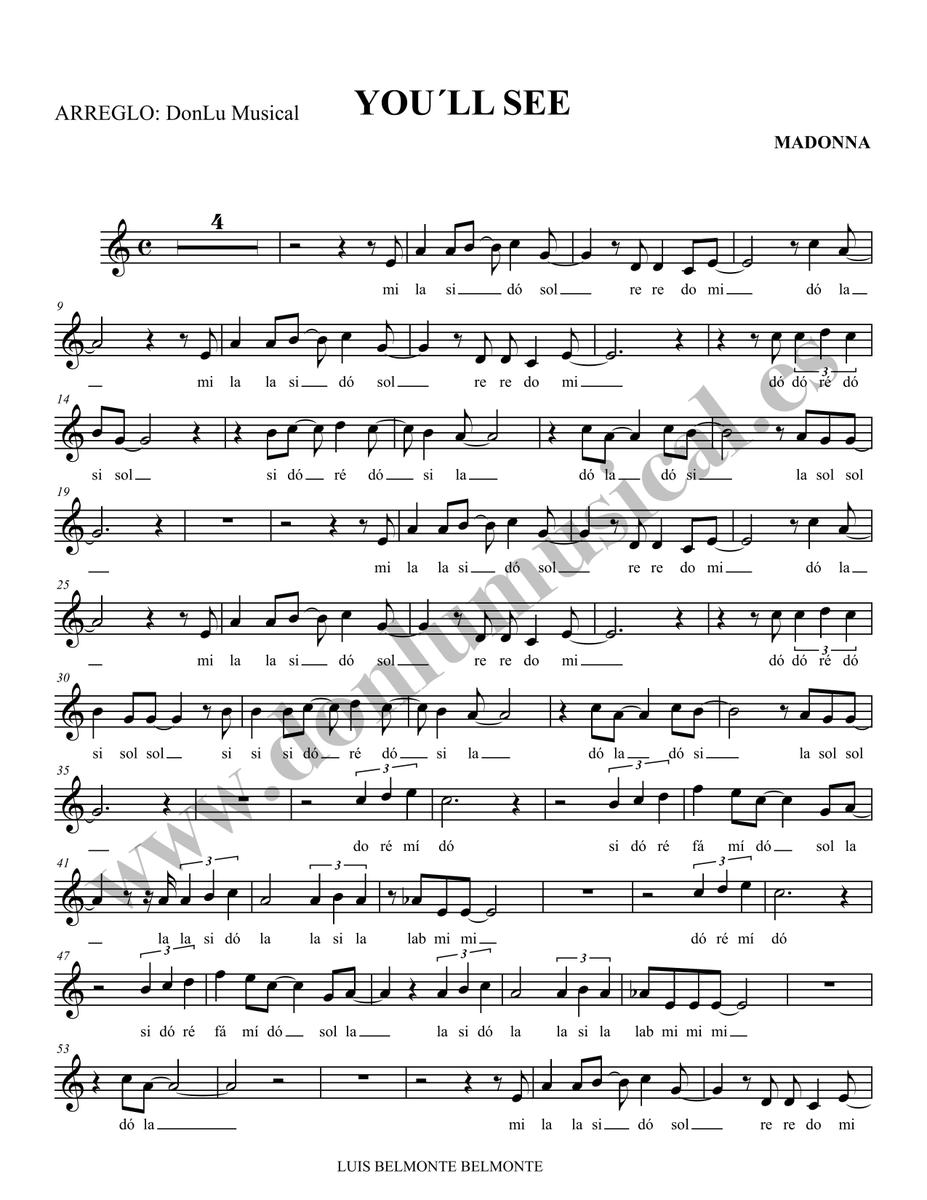 Madonna Flauta Dulce You Ll See Entretenimiento