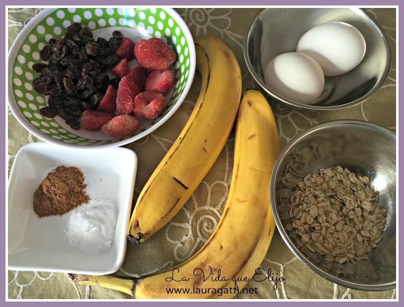 budin platano y avena - ingredientes
