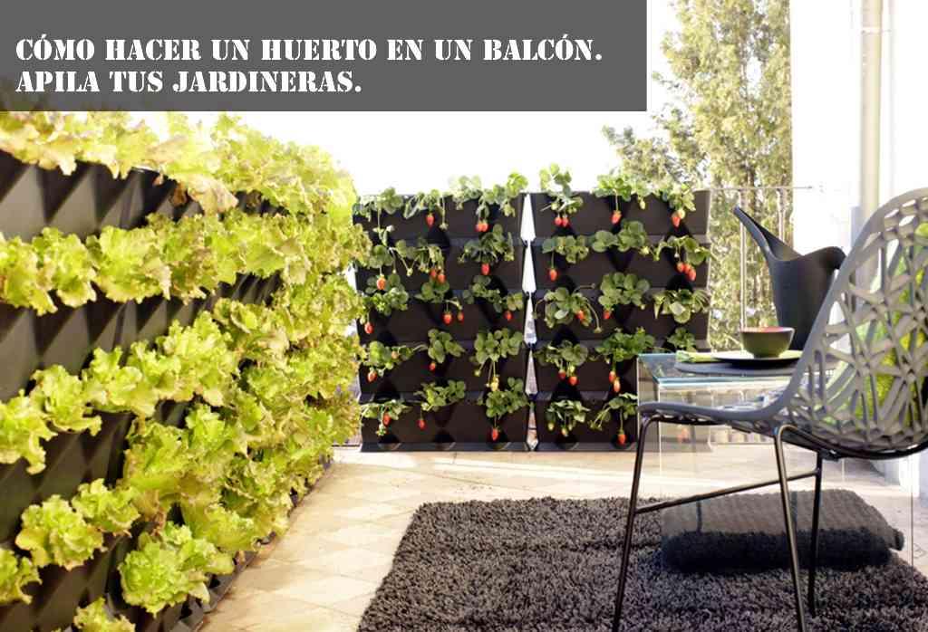 apilar jardineras en balcon