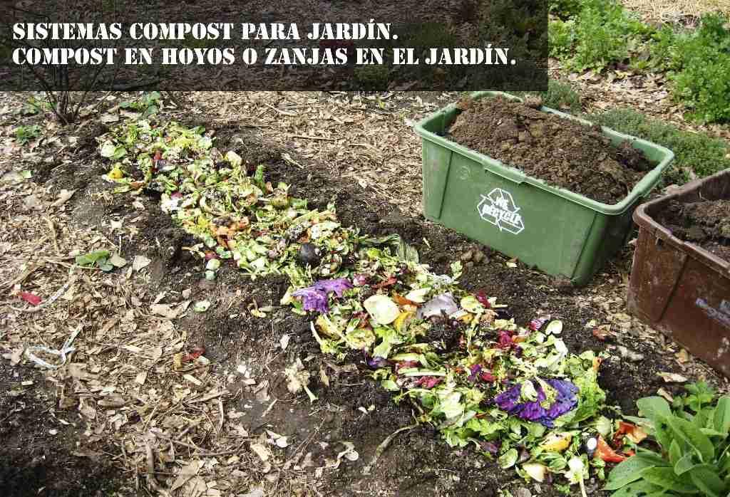 compost en hoyos o zanjas