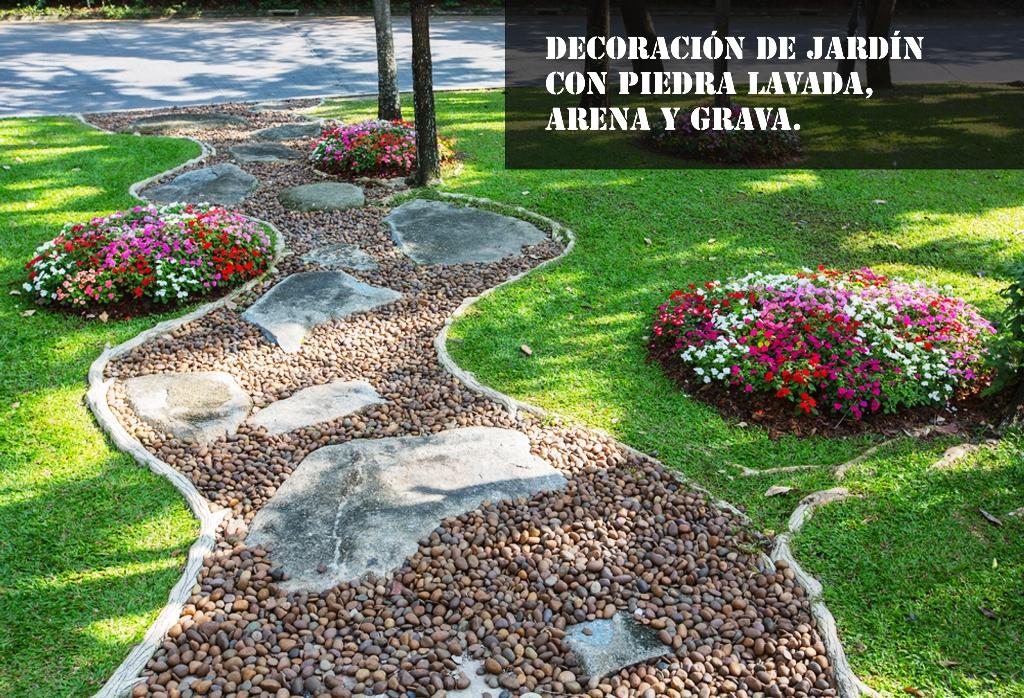 Decoracion De Jardin Con Piedra Lavada Arena Y Grava Plantas