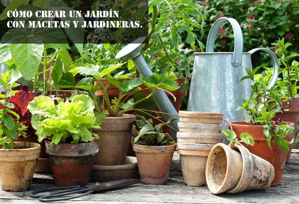 crear un jardin con macetas
