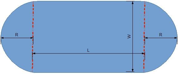calculo volumen agua en estanque con lados redondeados