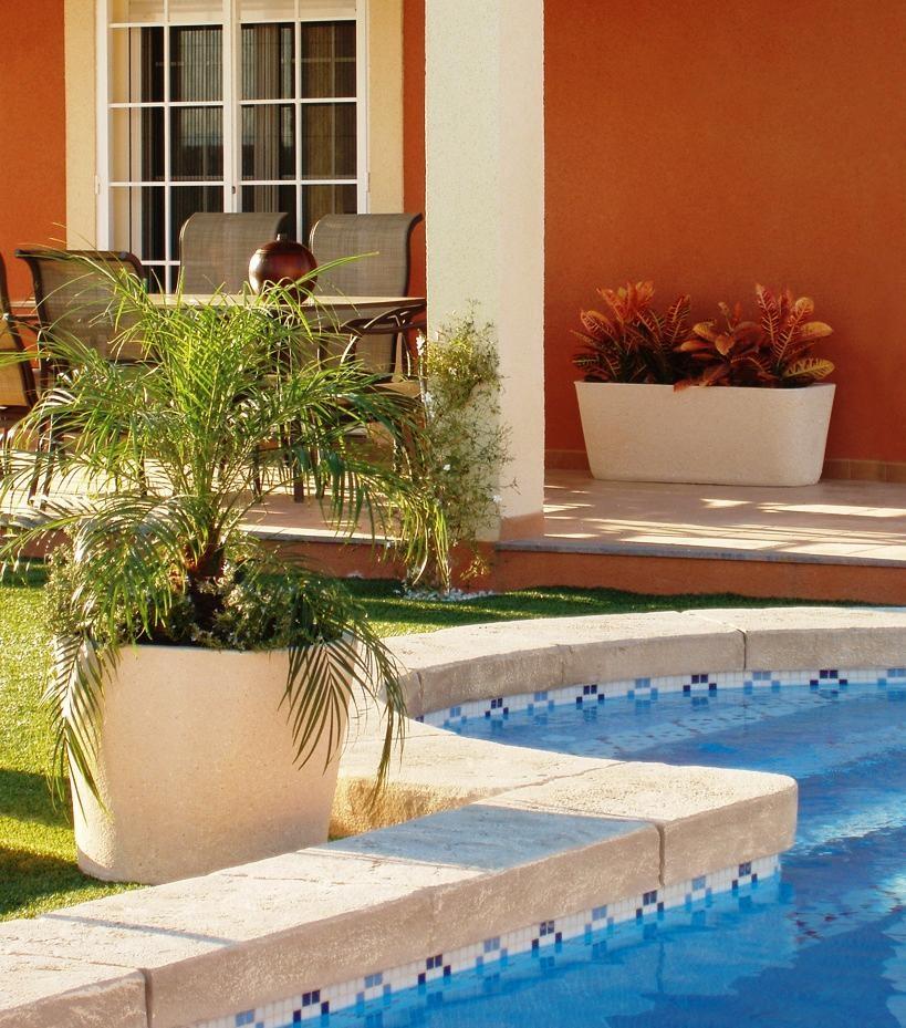 jardinera de piedra artificial