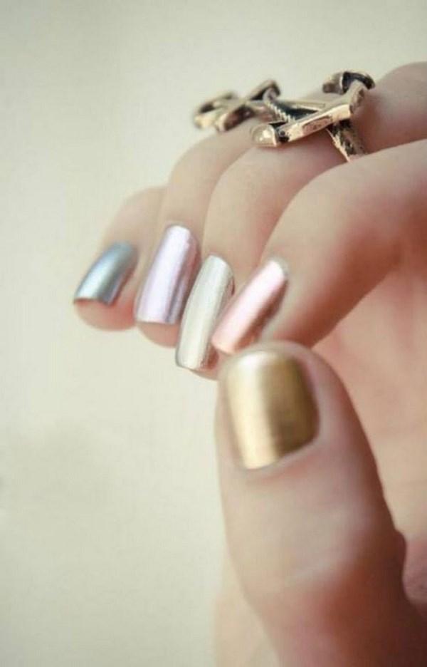 metallic nail art