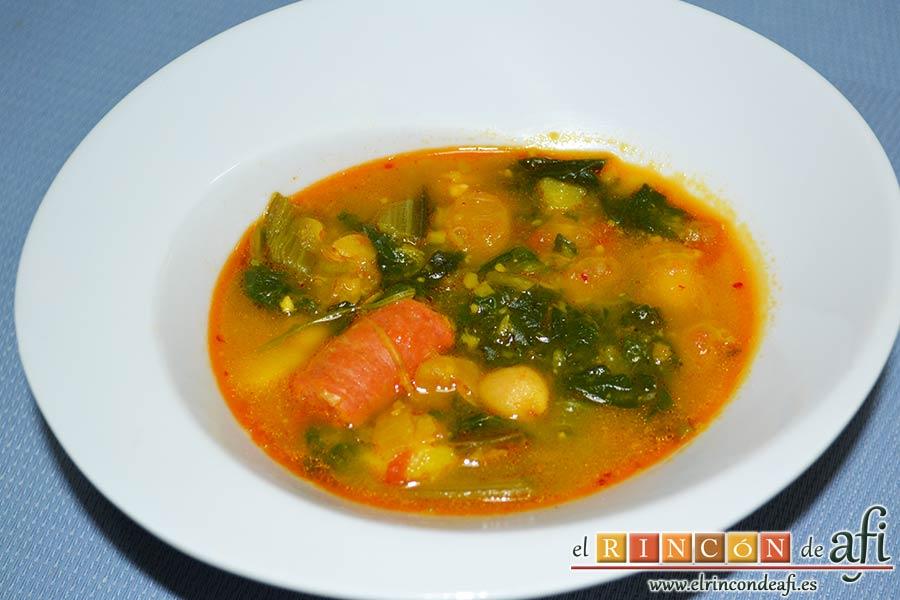 Acelgas esparragás, sugerencia de presentación