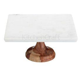 Cake Stand Madera Y Mármol Kitchen Craft