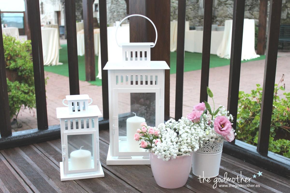 decoración boda blanco, rosa y negro - decoración boda shabby chic moderno