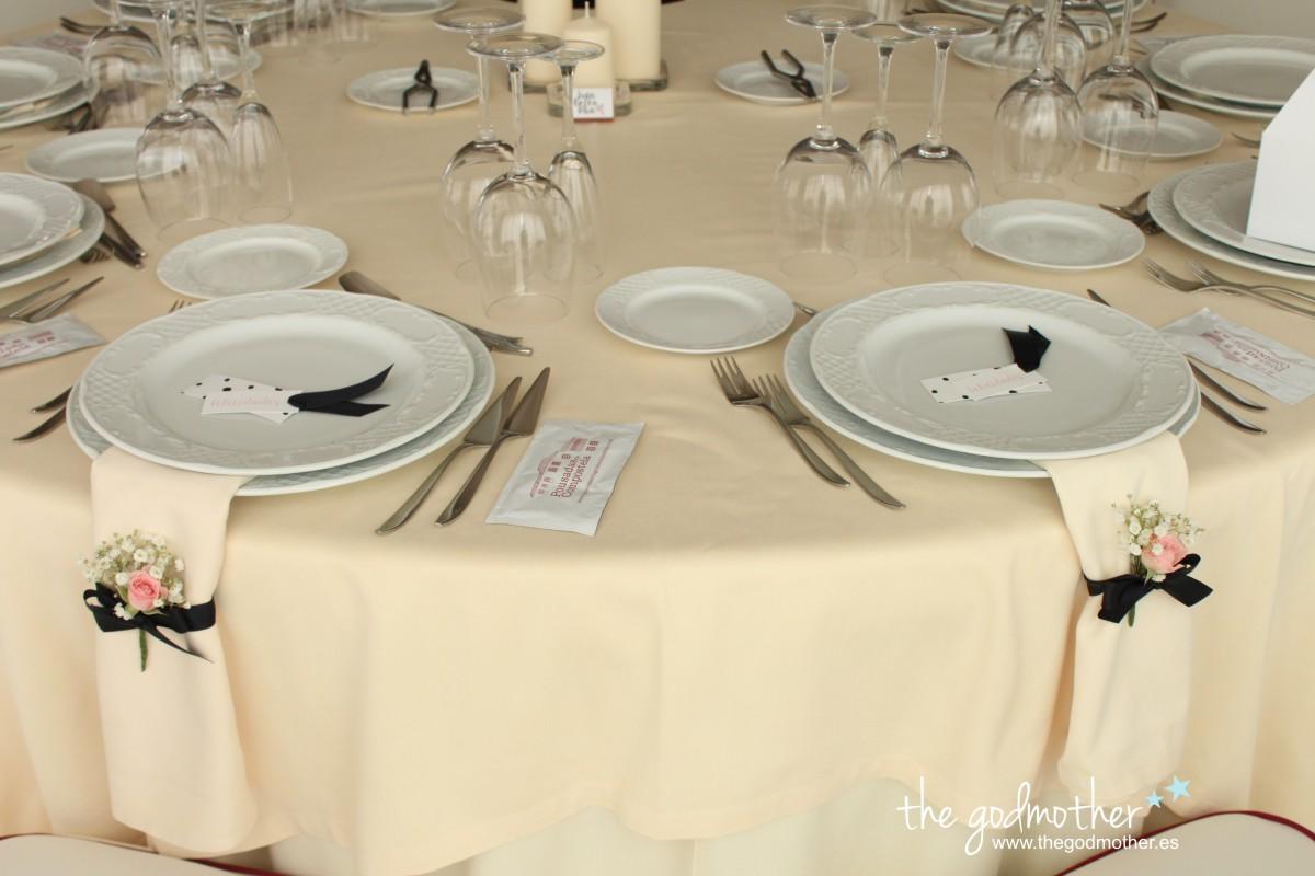 decoración boda blanco, rosa y negro 4