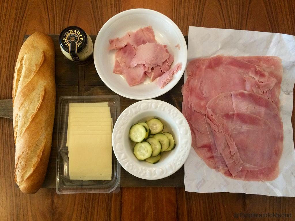 Ingredientes para el sandwich cubano