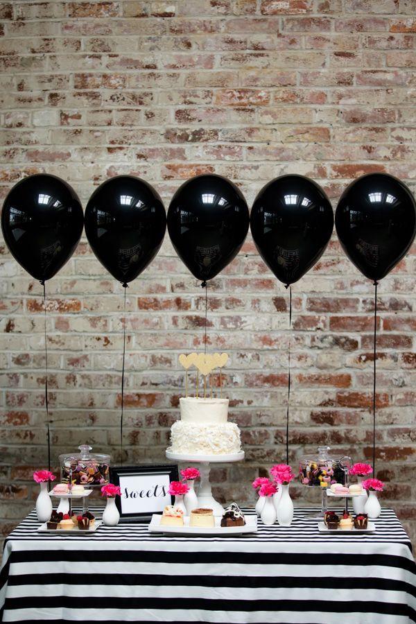 ideas decoración mesa dulce con globos