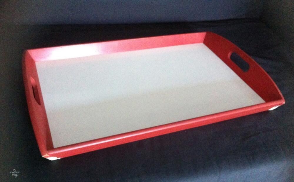 La bandeja afrancesada, usando un poco de pintura, una imagen y la técnica de transfer