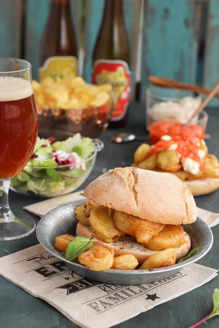 Receta para preparar un bocadillo de calamares