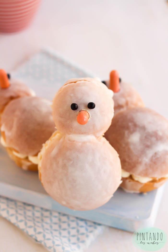 Hazme un muñeco de nieve en bollo