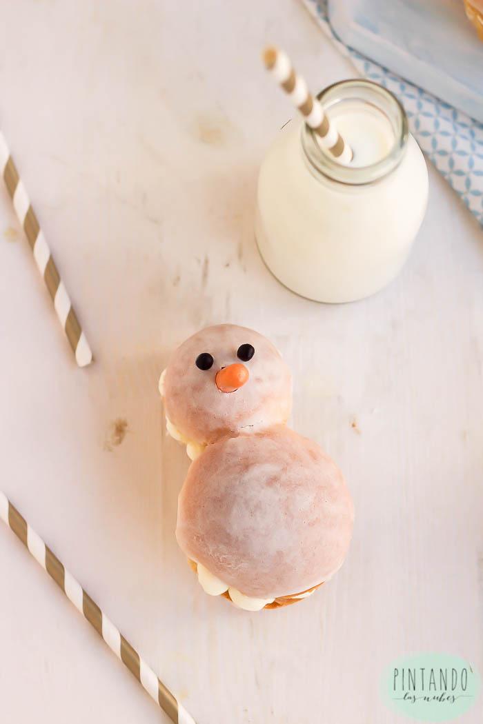 Como hacer un bollo de muñeco de nieve