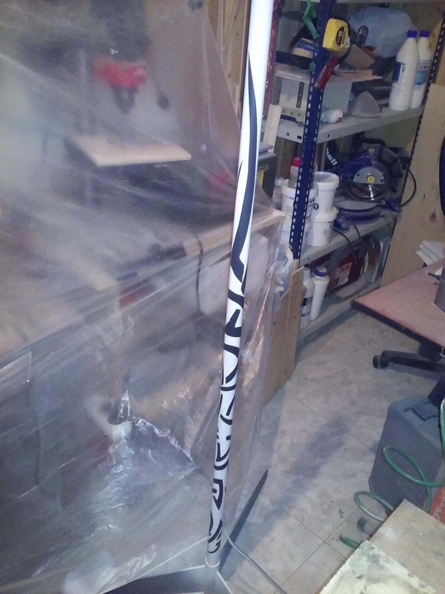 En proceso de pintura.