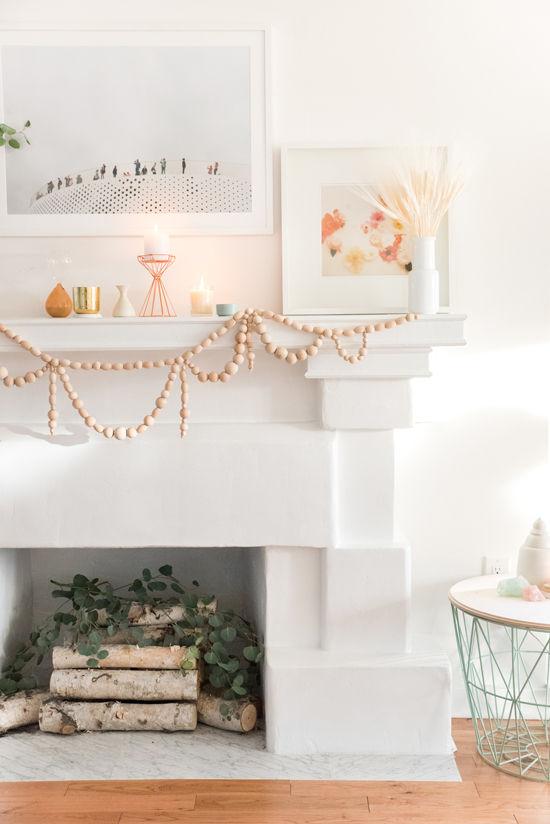 Guirnalda con bolas de madera